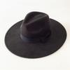 Black Jazz Hat Men's and Women's Fashion Webbing Bow Woolen Top Hat Autumn and Winter.cm Big Eaves Hat