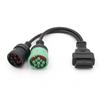 For Deutsch 9Pin J1939 Truck Y Cable To OBD2 16Pin Female Adapter J1708 6Pin Cable for Cummins/Cat Diagnosctic Tool Connector