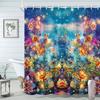 1pc Easter Shower Curtain Animal Floral Landscape Polyester Fabric Bathroom Decor Includes 12 Hooks 70.8x70.8 Inches