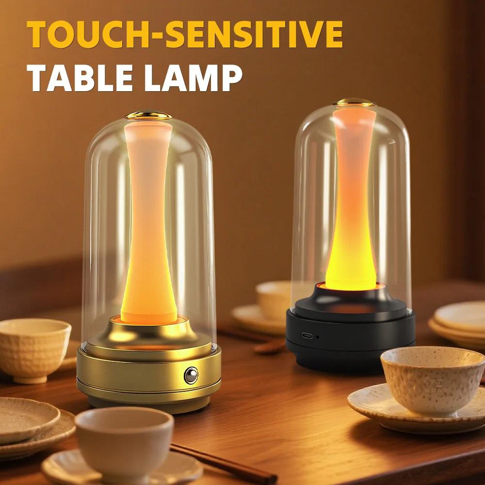 Elegant LED Lamp Rechargeable Touch Sensor Waterproof Ideal for Reading Ambient Lighting In Home Bedroom Bar Office Outdoor