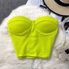 Pure Color Strapless Tube Top Vest Female Outwear Sexy Sexy Short Bare Midriff Slim Fit Thin Band Chest Pad Wipe Tops