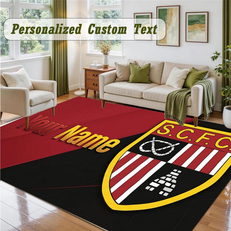 Crystal Velvet Square Rug Custom NameStoke City FC Pattern Non Slip Home Floor Decor Rug