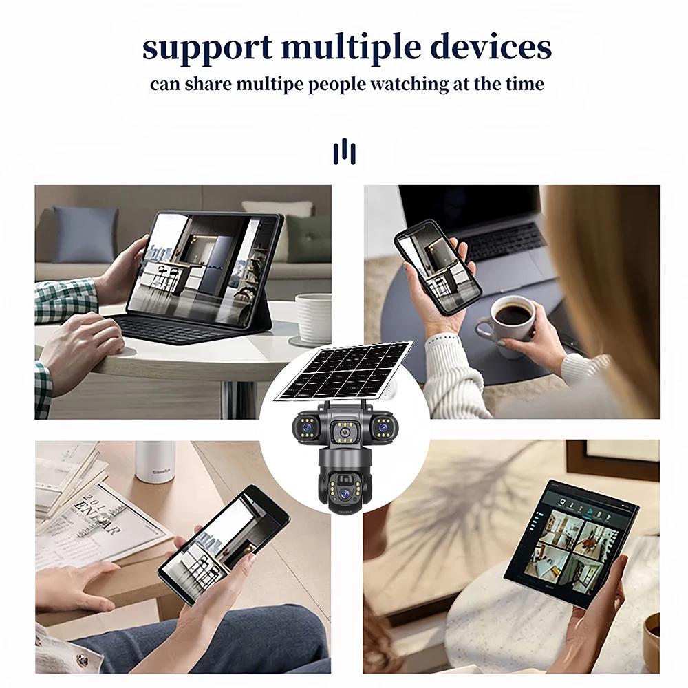 LS VISION Outdoor 4G Solar Camera,6K Battery Powered PTZ 12MP Security Camera for Home PIR Motion Detection Color Night Vision CCTV