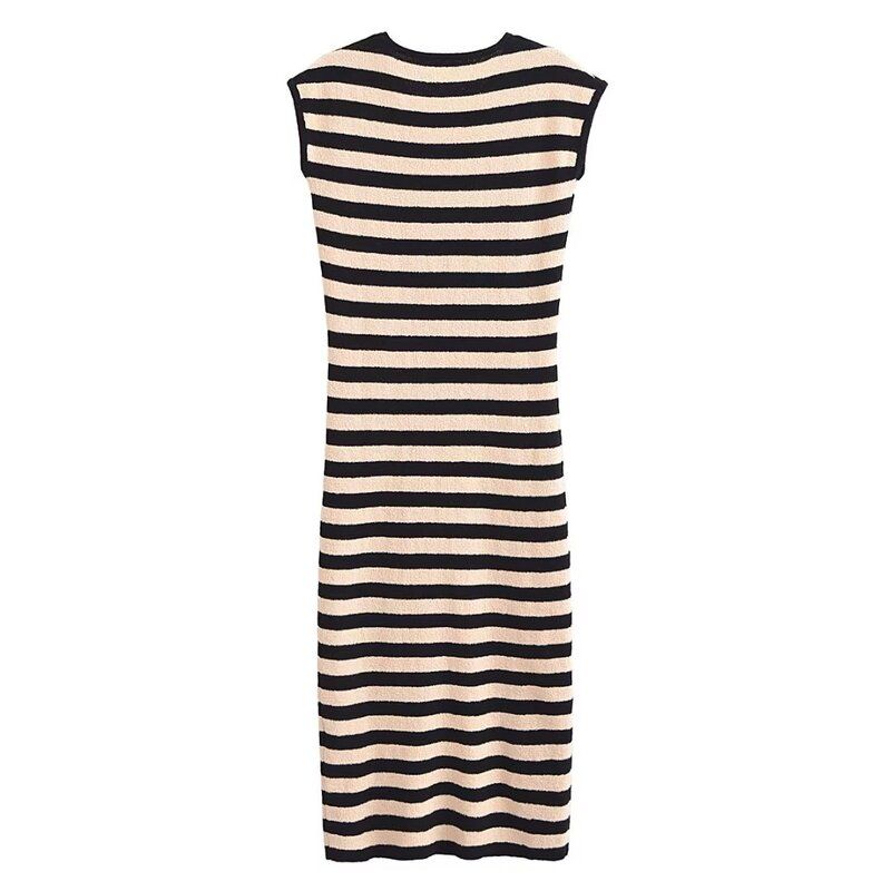 Fashion Style 2024 Spring New Women's Clothing Silm Easiest for Match Knitting Mid Length Long Length Dress 8779158 070
