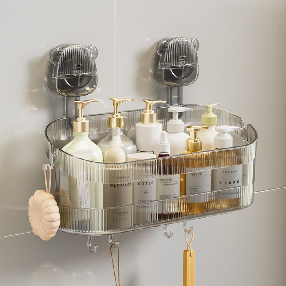 Suction Cup Rack, Bathroom, Toilet, Seamless, No Punching, Light Luxury Cosmetics, Washstand, Wall-mounted Storage Box.