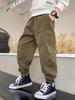 Boys' 2025 Punk Style Cargo Pants for Spring/Autumn - Junior High Student Long Pants