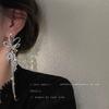 Silver Needle Diamond Love Earrings European and American Fashion Long Fringed Bow Earrings Retro Earrings Temperament Women