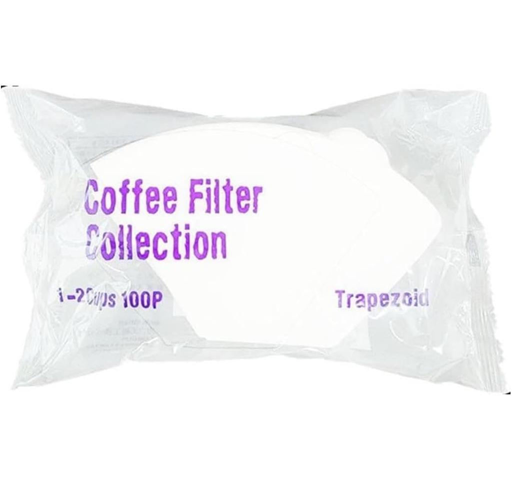 Kanae Paper Co., Ltd.. Gebleichte Kaffeefilter, Kapazität für 1-2 Personen, Trapezform, 100 Filter x 5 Packungen, mit Rändern, Hergestellt in Japan, CF1-100P