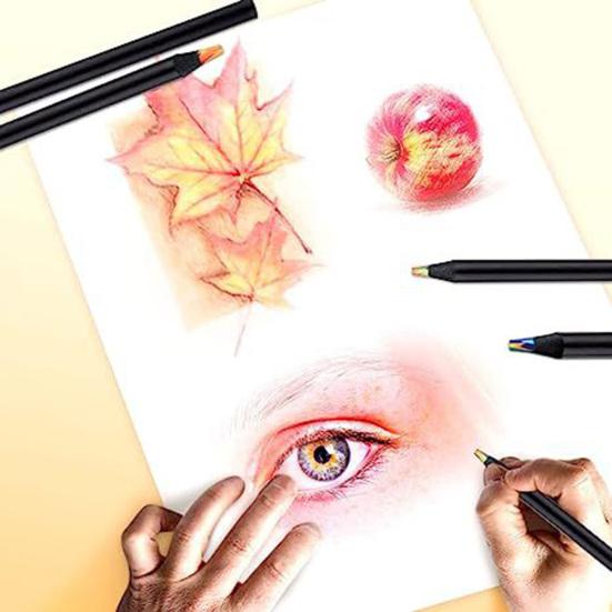 Yousheng 8/12Pcs Gradient Rainbow Pencil Set Kids Adults Giant Colored Pencils Artwork Coloring Sketching Pencil Art School Supplies
