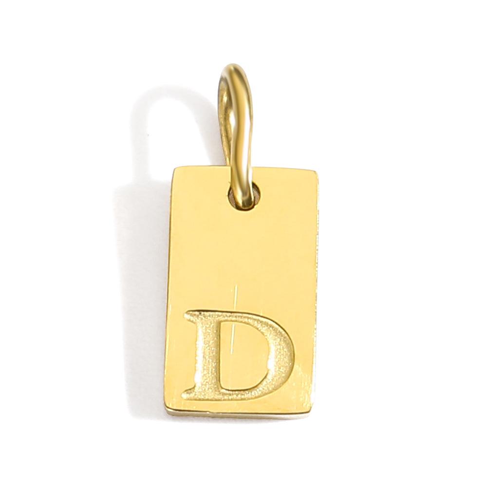 Gold-Plated Alphabet Pendant Accessories – 26 English Letters Stainless Steel for DIY Jewelry