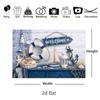 Nautical Coastal Welcome Photography Backdrop Lifebuoy Anchor Lighthouse Seashell Ocean Themed Party Photo Banner