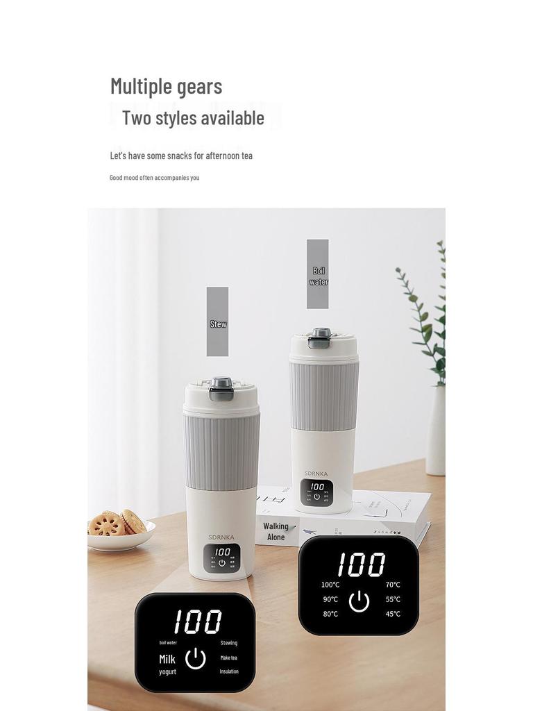 SDRNKA Compact Type-C Electric Kettle for Home, Travel & Dorm - Portable and Insulated