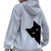Y2K Cat Print Oversized Women's Hoodie with European and American Letter Design