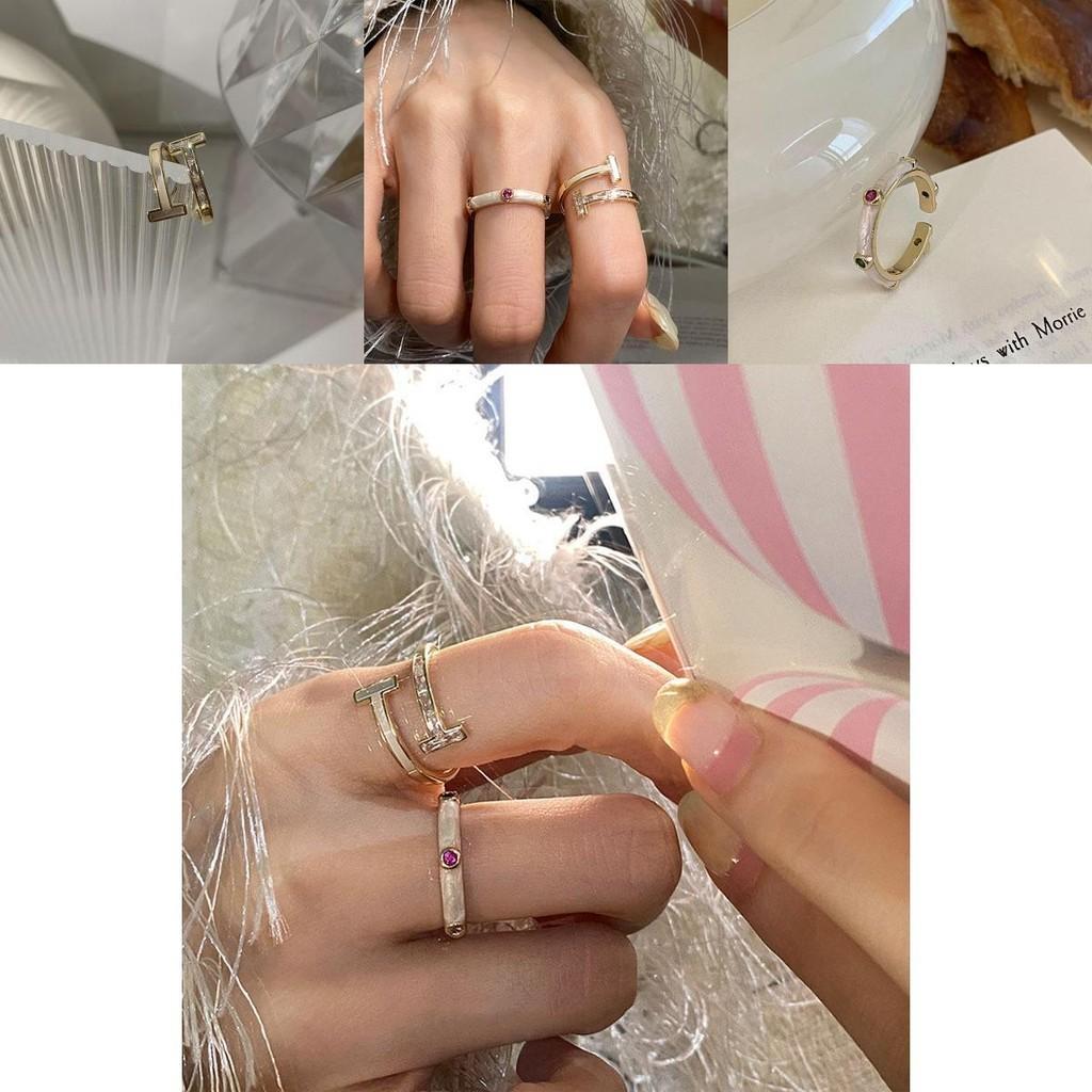 Adjustable Trendy Copper Ring For Women With Chic Geometric Style Colors And