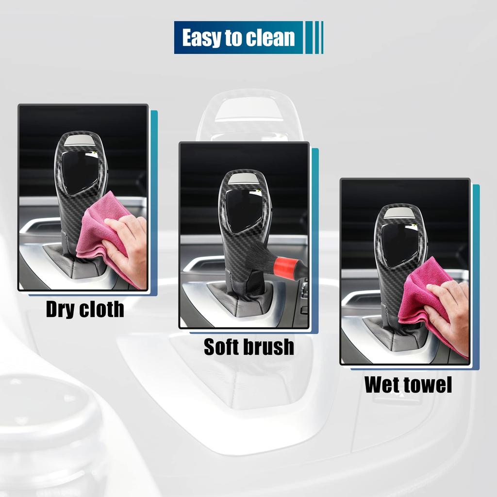 X AUTOHAUX Car ABS Gear Shift Knob Panel Cover Carbon Fiber Pattern Sticker for BMW F20 F30