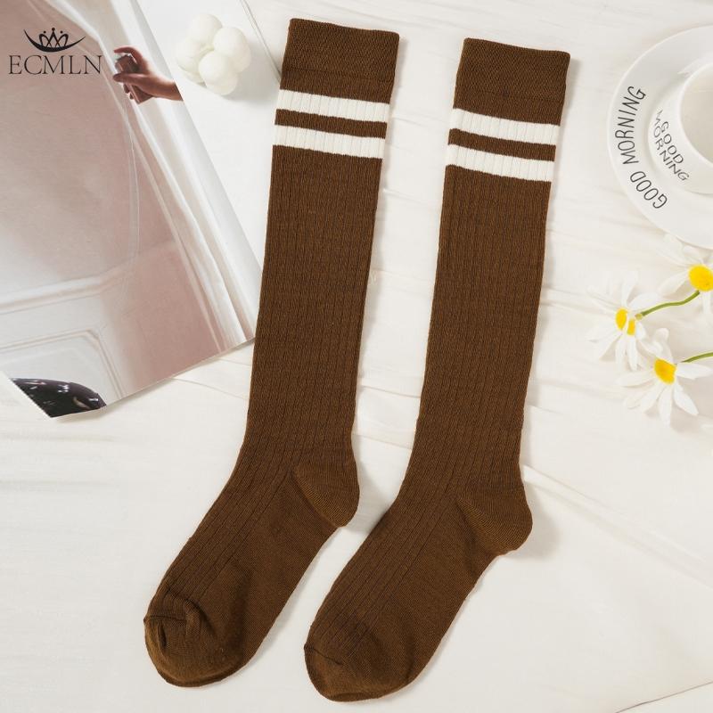 

Женские полосатые носки, гольфы, хлопковые нескользящие, впитывающие пот, длинные носки выше колена для женщин one size коричневый