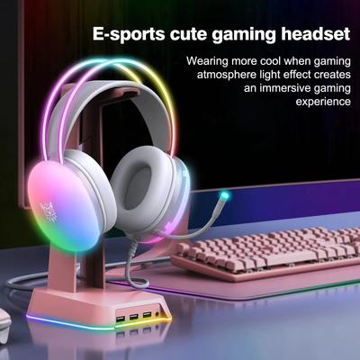 2025 New Headset Full RGB PC Gaming Headphones Esports Package Computer Earphones with RGB Lights with Mic FOR GAMMER KOL PC Gamer