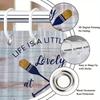 Rustic Lake Life Shower Curtain Life Is Lovely At The Lake Crossed Oars Pine Trees Nautical Theme Polyester With Hooks