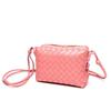 New Diagonal Cross Women's Bag Trend Fashion Versatile Trend Top Layer Sheepskin Woven Women's Bag Wide Grid Shell Bag Women