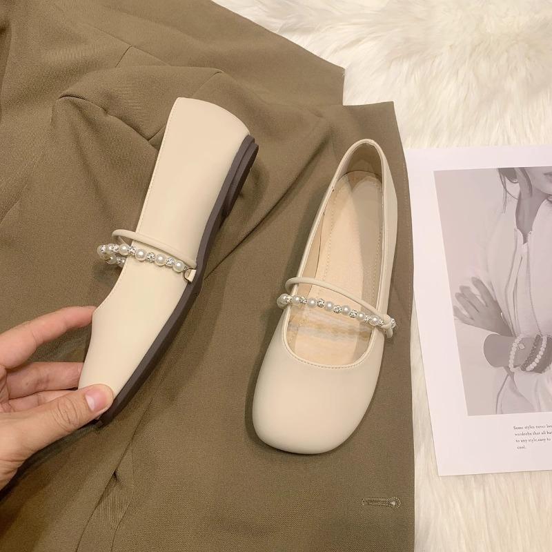 Fashion Hot Selling Shoes Woman 2025 Soft All-Match Pearl Decorateion Female Footwear Modis New Beading Summer Comfortable Flat Korean