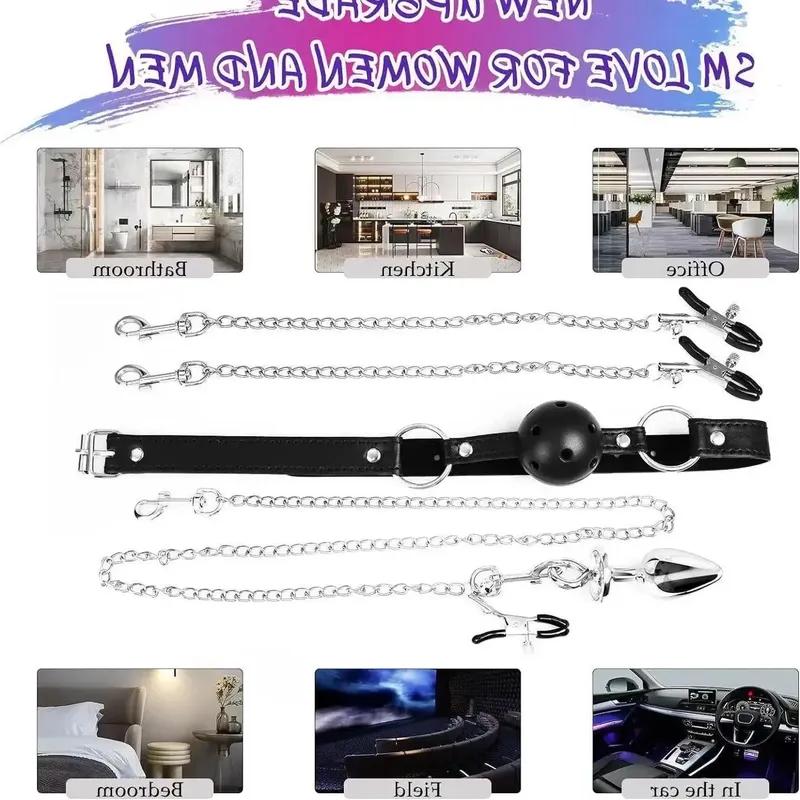 Sex Products BDSM Bondage Gear Sexual Props Couple Game Anal Plug Gag Slave Erotic Breast Pump Slave Erotic Shibari Games Breast