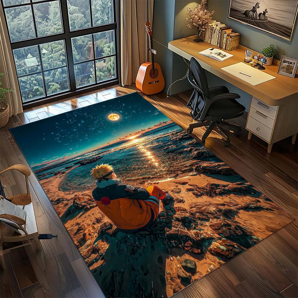 Naruto Uzumaki Washable Big Coverage Rug Carpet, Non Slip Floor Mat for Home Bedroom Gamer Room Decor.-TING