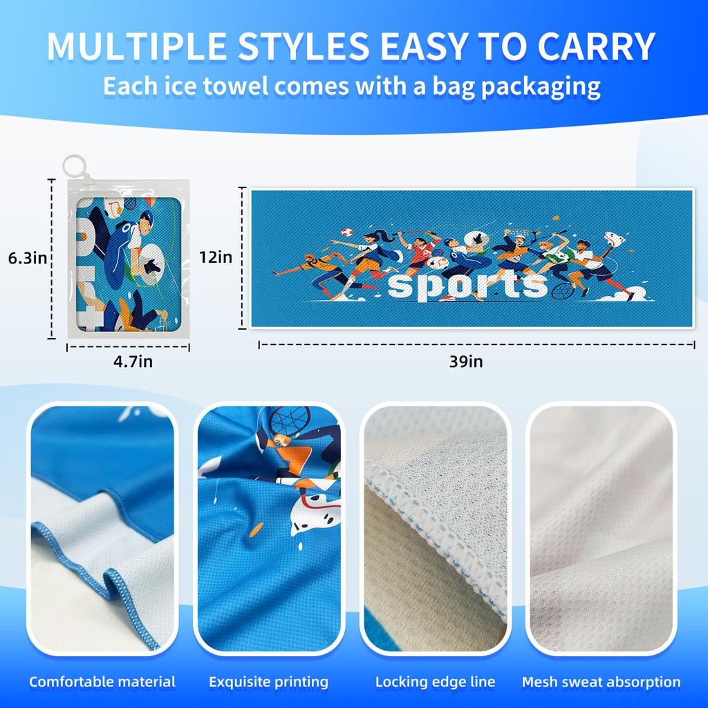 New Cooling Towel For Gym & Sports, Instant Cold Feel Ice Towel, Quick Dry Chilly Towel For Men Women, Workout, Running, Yoga