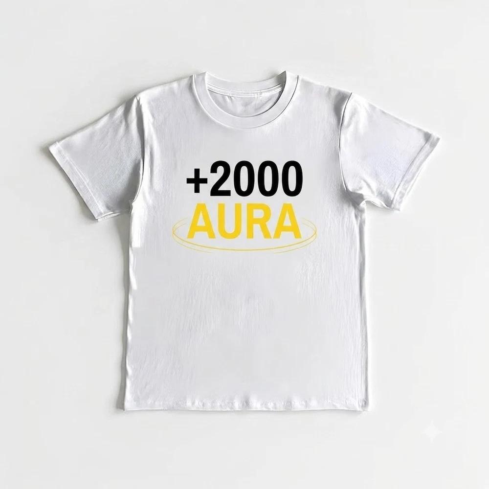 2000 Aura Funny Gen Z Slang White Tshirt 2XL