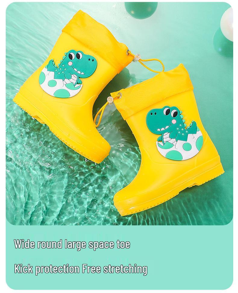 Cartoon Waterproof Unisex Toddler Rain Boots - Short Rubber Boots for Kids