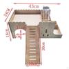 Convertible Wooden Hamster House, Guinea Pig Enclosure, Chinchilla Hut, Feeding Area And Spa