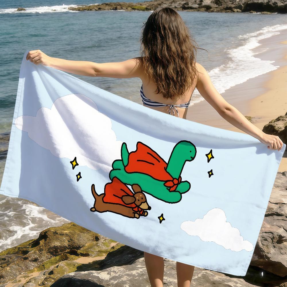 

cute funny cartoon art j-Joguman Dinosaur soft Dry Beach Towels Trip Towel swim Summer Holiday Vacation bathing Pool Camp Gift W30*H60(CM)