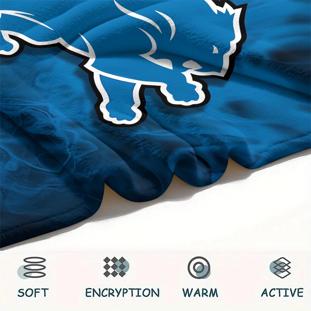 Detroit Lions Print Flannel Blanket, High quality Comfortable for All Seasons, Home Decor, Warmth and Comfort, Perfect for Christmas Gifts