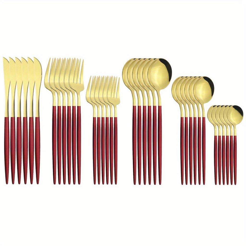 Set di Posate da Tavola da 36 Pezzi - Posate da Cucina in Acciaio Inossidabile - Stoviglie Resistenti e Inossidabili per Cucina, Pranzo e Intrattenimento