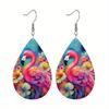 Exquisite Flamingo PU Leather Earrings Fashion Earrings Holiday Gifts for Friends Party Fashion Accessories Elegant Earrings Party Earrings