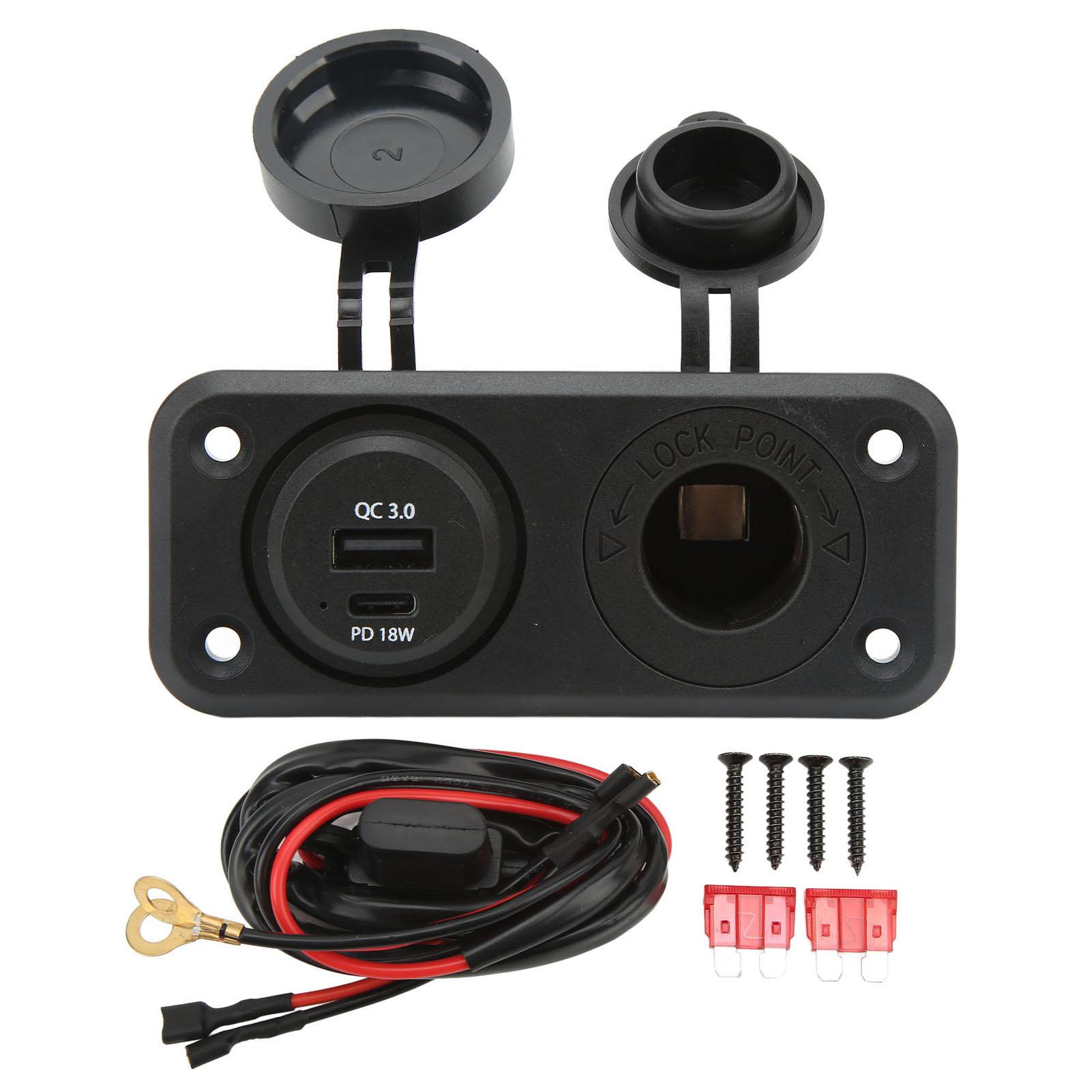 

Разветвитель прикуривателя 3 в 1 QC3.0 PD18W 240 Вт Питание Гнездо Прикуриватель Автомобильное зарядное устройство для Mo