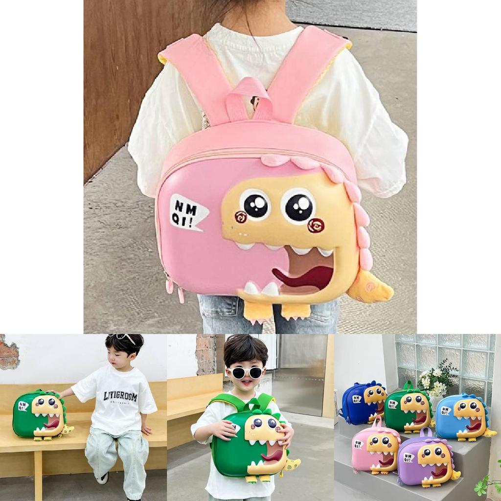Haonna Super Cute New Children's Dinosaur Eggshell Backpack Lightweight Expandable Kindergarten Bookbag