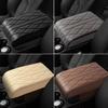 Wave Embroider PU Leather Car Armrest Mat Center Console Arm Rest Protection Cushion Auto Armrests Storage Box Cover Pad