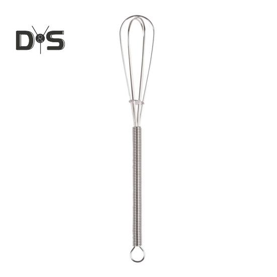 Mini Whisk Egg Beater Stainless Steel Wire Whisk for Whisking Mixing Beating Spring Handle Small Whisk