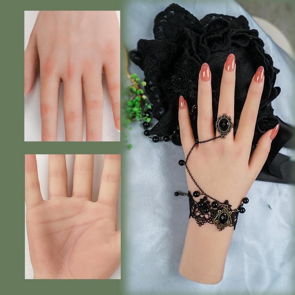 KUMIHO Hand Model, Silicone Hand, Female Hand Upgrade, Drawing Hand, Hand Fetish Mannequin, Nails, Painting Model, Hand Torso, with Nails and Skeleton
