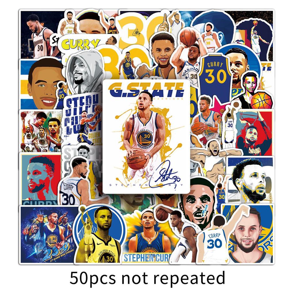 50 Curry Basketballstar-Aufkleber: Wasserdicht, Rückstandsfrei für Laptops, Gepäck, Tagebücher