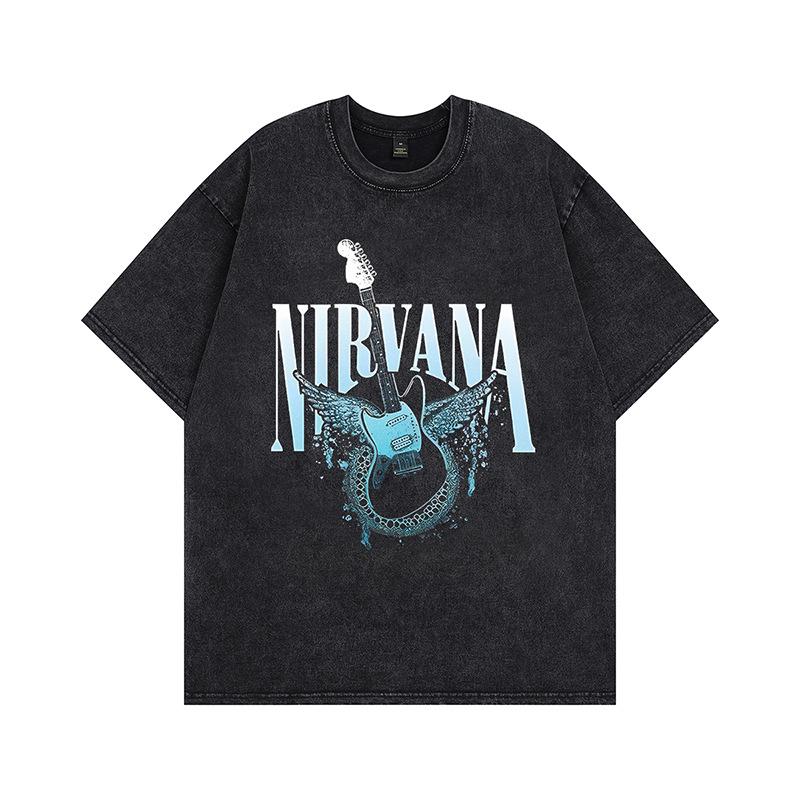 Summer new European and American washing water old trendy brand short-sleeved vintage high street American retro T-shirt trendy men's and women's