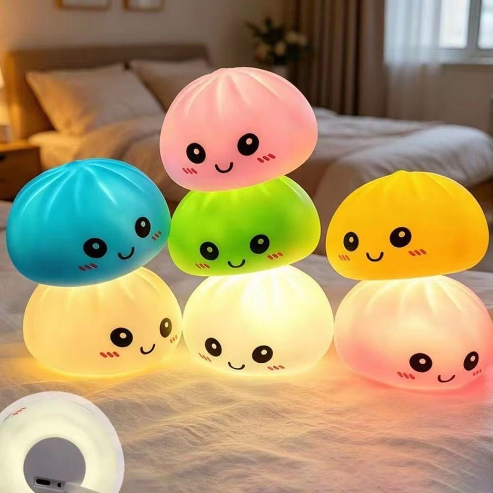 Electronic Dumpling Squishes Food Ornament Glowing Dumplings LED Bun Night Light Children Gift