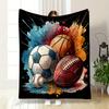 Sports Ball Splash Artwork print blanket soft and cozy perfect for the living room bed sofa or a nap,gift