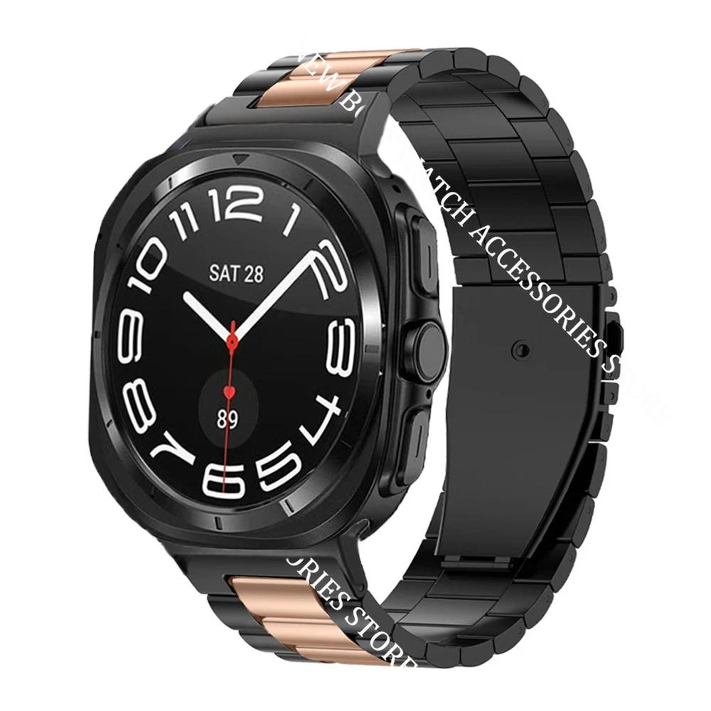 No Gaps Stainless Steel Strap for Samsung Galaxy Ultra Watch 47mm Luxury Metal Band for Galaxy Ultra 47mm Replaceable Wristband