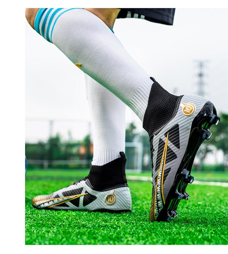 High-Top Youth Football Boots with TF and AG Studs for Boys and Girls