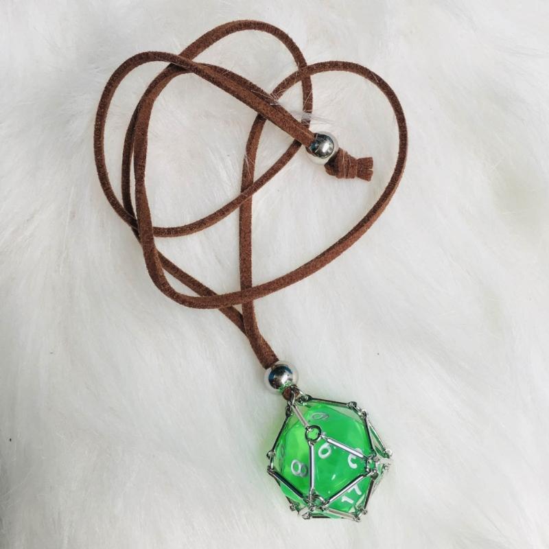 Trendy Cage Holder Necklace with Interchangeable Crystal Rope Pendant Fashionable Crystal Stone Accessory for Women