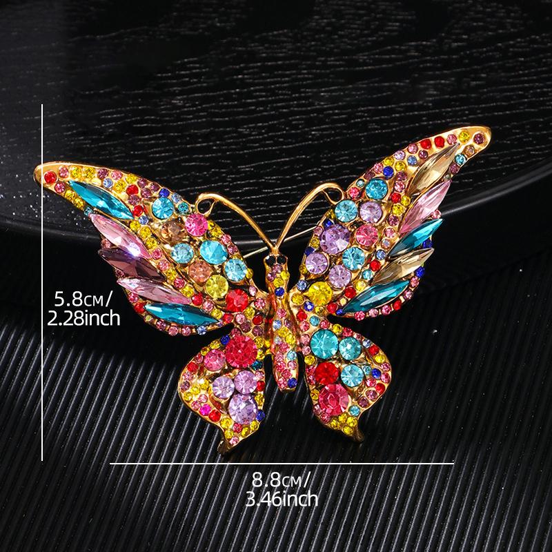Fashion Full Zircon Butterfly Brooch For Women Luxurious Animal Corsage Pins Wedding Party Clothing Accessories Jewelry Gifts