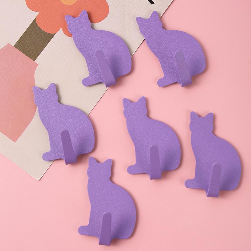 Adhesive Metal Cat Wall Hook for Kitchen, Bathroom, or Door.