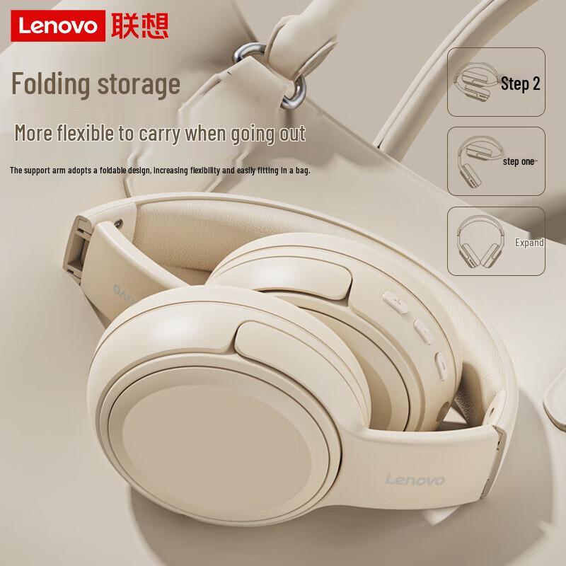 Lenovo EB320 Active Noise Cancelling Wireless Over-Ear Bluetooth Headphones