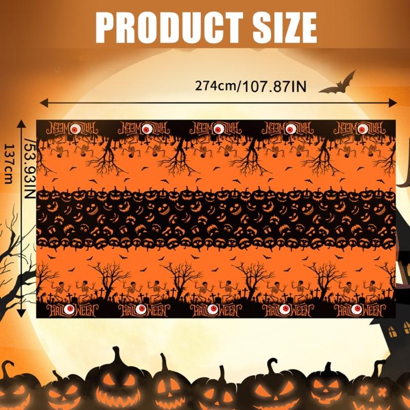 Horror Pumpkin Pattern Plastic Table Covers 6Pcs Waterproof Easy Cleaning Party Table Covers For Halloween Parties